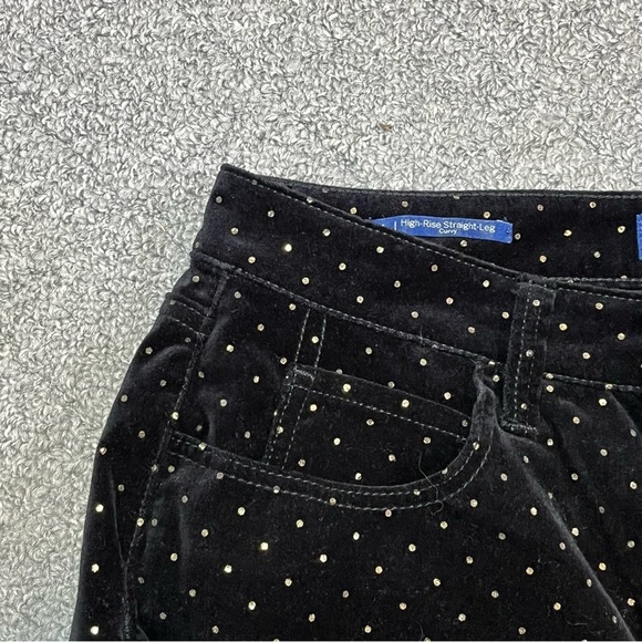 Talbots High Rise Straight Leg Curvy Polka Dot Pants Womens Size 4 Black Career - Picture 3 of 10